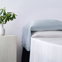 Stella Faux Silk Velvet Waterfall Pillowcase Set, Icy Blue, 2PC