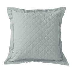 Linen Cotton Diamond Quilted Euro Sham, 27" x 27", Seaglass, 1PC