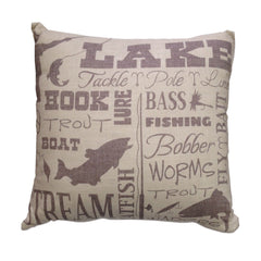 Lake Text Collage Throw Pillow, 18" x 18", 1PC