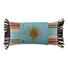 Serape Sunburst Lumbar Pillow with Embroidery Details, 12" x 24", 1PC