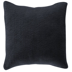 Stonewashed Cotton Velvet Quilted Euro Sham, 27" x 27", Navy, 1PC