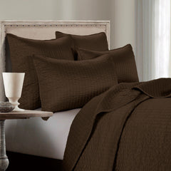 Satin Channel Quilt Set, Twin, Chocolate, 2PC