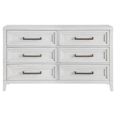 Marielle - 6-Drawer Bedroom Dresser - Distressed White