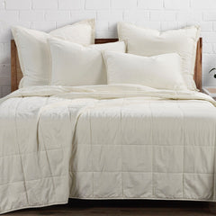 Stonewashed Cotton Canvas Coverlet Set, King, Natural, 3PC