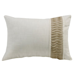 Newport Rouching Detail White Linen Pillow, 16" x 24", 1PC