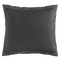 Stonewashed Cotton Waffle Weave Euro Sham, 27" x 27", Slate, 1PC