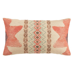 Aztec Burlap Pink Star Lumbar End Pillow, 11" x 19", 1PC