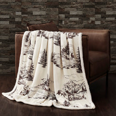 White Pine Campfire Sherpa Throw, 54" x 68", 1PC, 6 MOQ