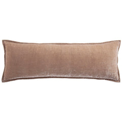 Stella Faux Silk Velvet Long Lumbar Pillow, 14" x 42", Dusty Rose, 1PC