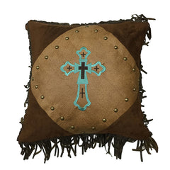 Las Cruces Turquoise Cross Throw Pillow, 18" x 18", 1PC