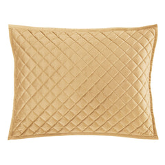 Velvet Diamond Quilted Pillow Sham Set, 21" x 27", Gold, 2PC
