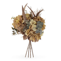 14" Yellow Faux Dried Floral Bundle (4 Stems)