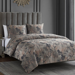 Pastoral Jacquard Duvet Cover Set, Super Queen, Rose Gold, 3PC