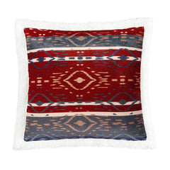 Home on the Range Aztec Campfire Sherpa Pillow, 18" x 18", 1PC, 6 MOQ