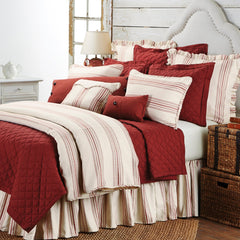 Prescott Duvet Cover Set, Super Queen, Red, 3PC