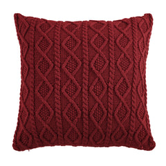 Cable Knit Soft Diamond Euro Sham, 26" x 26", Red, 1PC