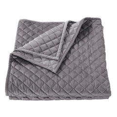 Velvet Diamond Quilt, Twin, Gray, 1PC
