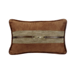 Highland Lodge Suede Buckle Detailed Lumbar Pillow, 12" x 19", 1PC