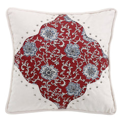 Floral Scalloped Corner Pillow, 18" x 18"