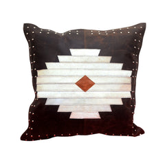 Genuine Leather & Hide Aztec Throw Pillow, 20" x 20", 1PC