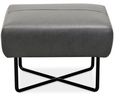 Efron - Ottoman With Black Metal Base