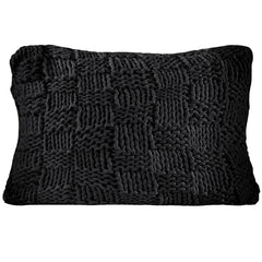 Chess Knit Dutch Euro Pillow, 28" x 38", Black, 1PC