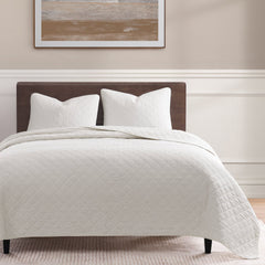Cotton Comfort Quilt Set, Full/Queen, White, 3PC