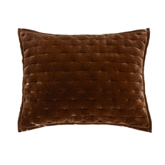Stella Faux Silk Velvet Pillow Sham, 21" x 34", Copper Brown, 1PC