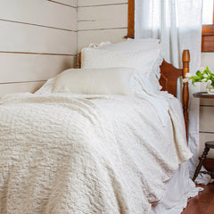 Porto Matelassé Comforter Set, Super Queen, Vintage White, 3PC