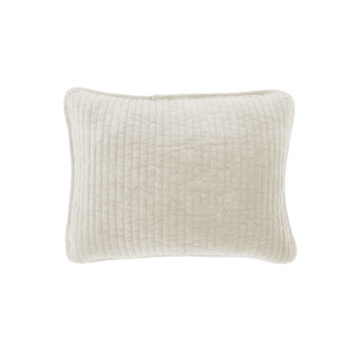 Stonewashed Cotton Velvet Boudoir Pillow, 12" x 16", Vintage White, 1PC