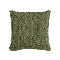 Cable Knit Soft Diamond Throw Pillow, 18" x 18", Sage Green, 1PC