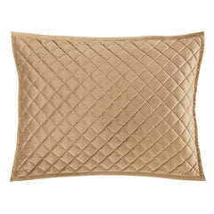 Velvet Diamond Quilted Pillow Sham Set, 21" x 34", Oatmeal, 2PC