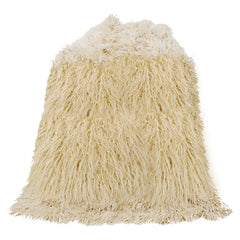 Mongolian Faux Fur Throw Blanket, 50" x 60", Cream, 1PC