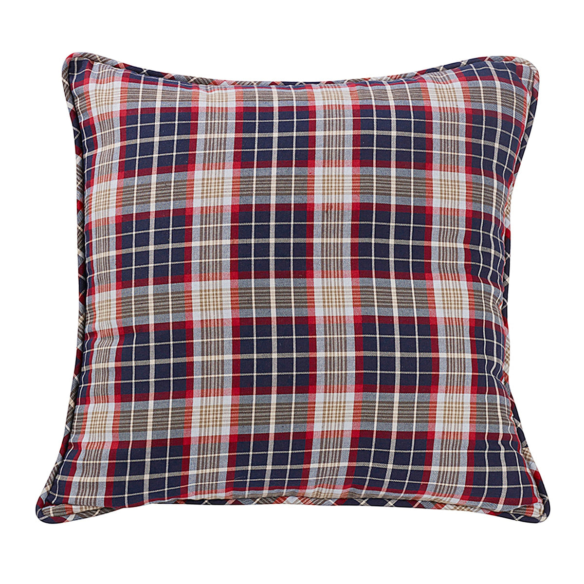 Blue Plaid Euro Sham, 27" x 27", 1PC