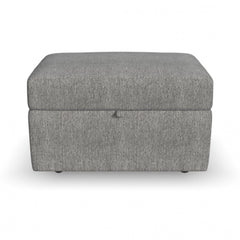 Flex - Square Storage Ottoman - Pearl Silver