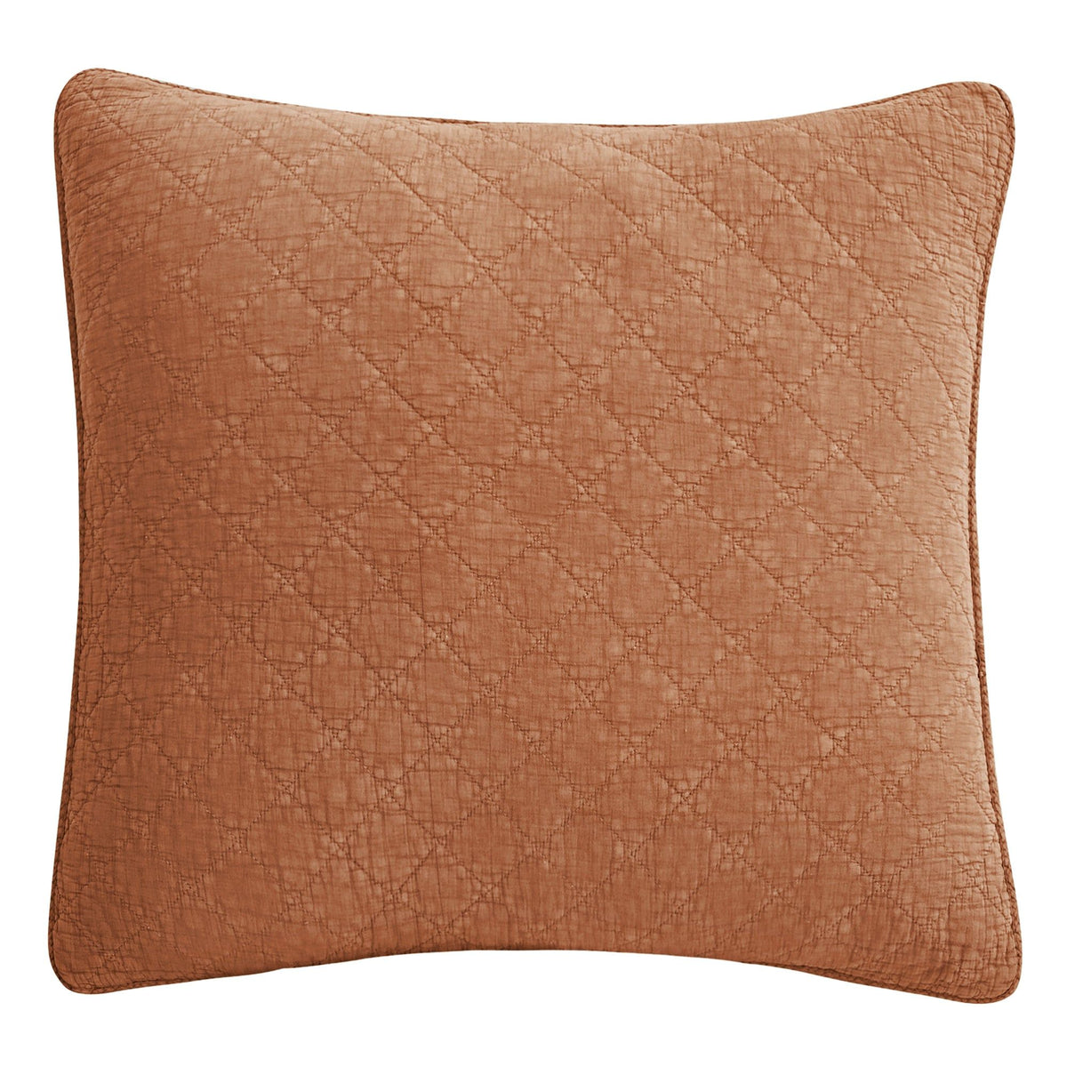 Stonewashed Cotton Gauze Euro Sham, 27" x 27", Copper, 1PC
