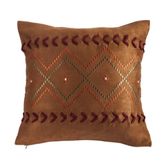 Solace Embroidered Aztec Throw Pillow, 18" x 18". 1PC