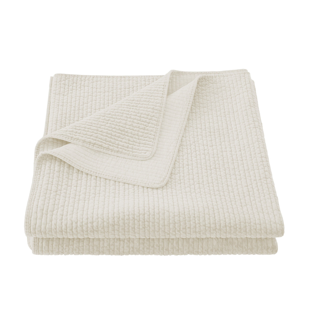 Stonewashed Cotton Velvet Quilt, Full/Queen, Vintage White, 1PC