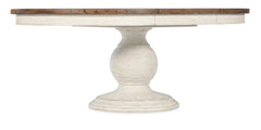 Americana - Round Pedestal Dining Table With One 22" Leaf - White