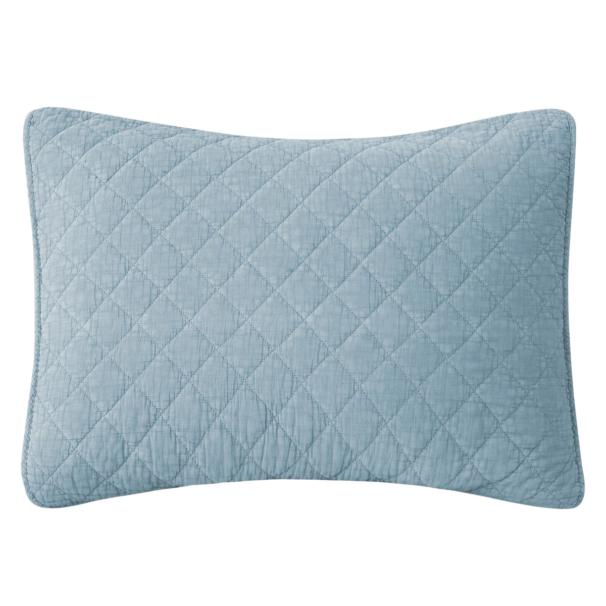 Stonewashed Cotton Gauze Pillow Sham, 21" x 34", Mineral Blue, 1PC