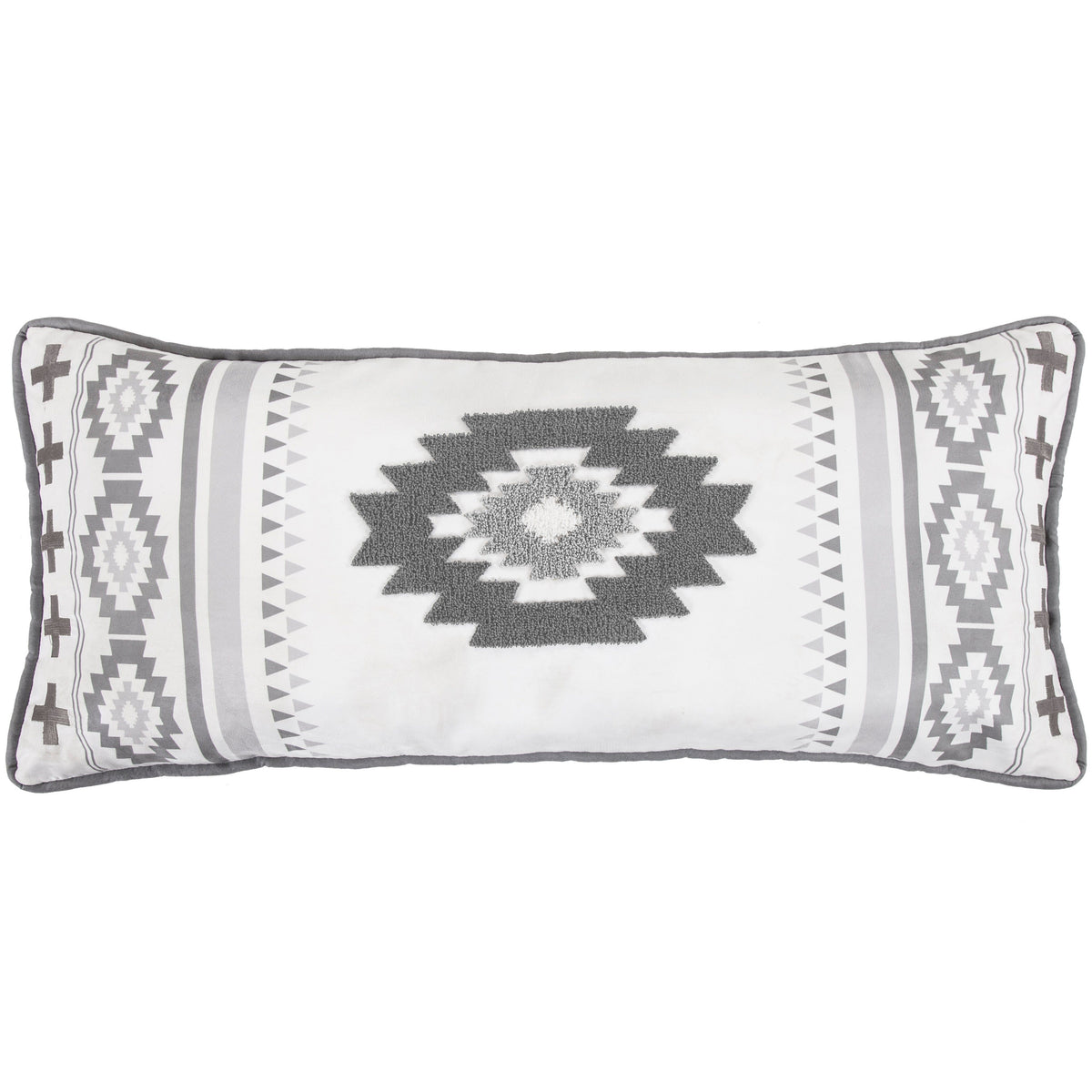 Free Spirit Gray Lumbar Pillow, 15" x 35", 1PC