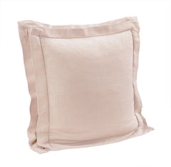 Luna Double Flanged Washed Linen Pillow, 20" x 20", Blush, 1PC