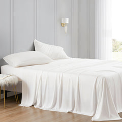 Lyocell Sheet Set, Queen, White, 4PC