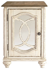 Realyn - White / Brown - Chair Side End Table - Insert Mirror