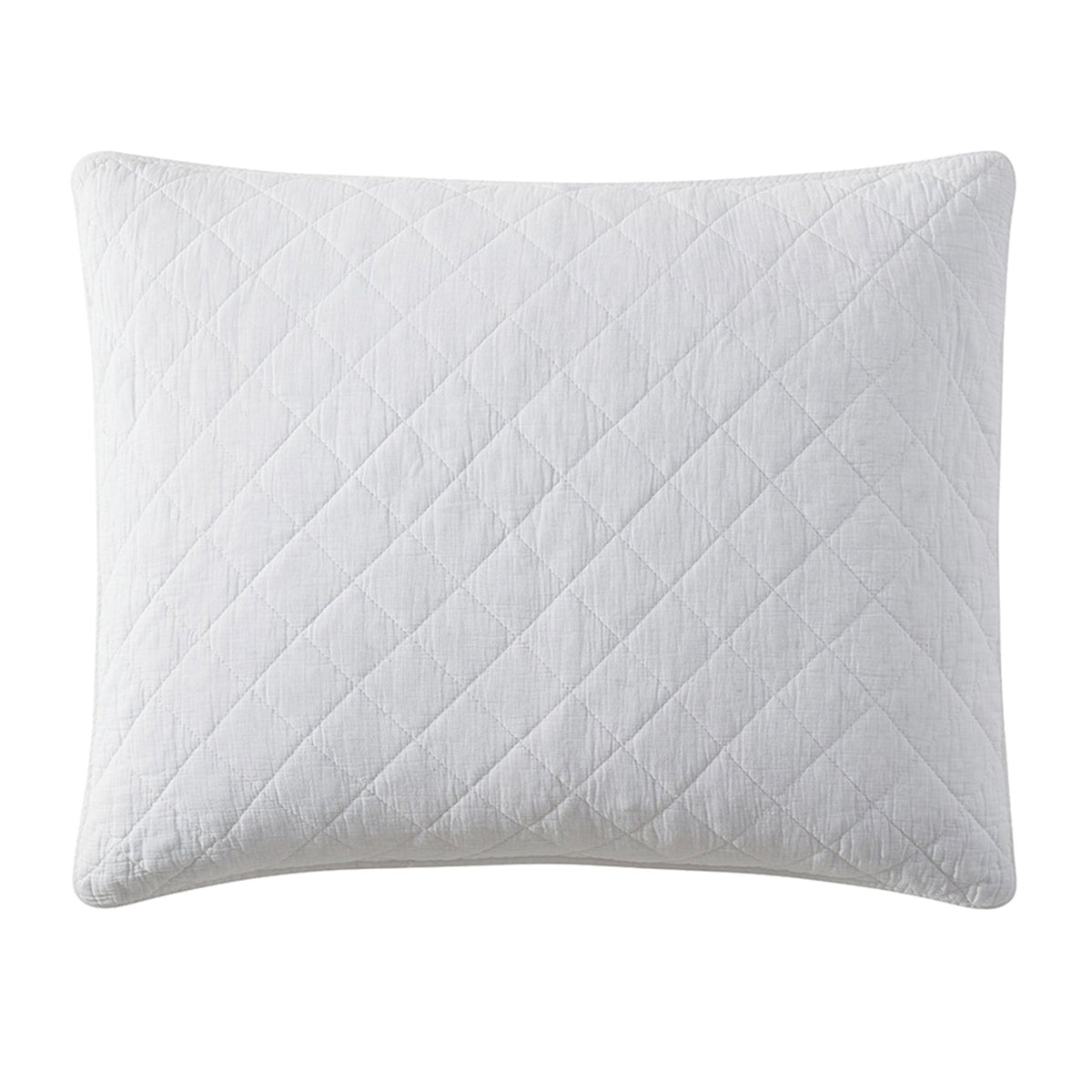Stonewashed Cotton Gauze Pillow Sham, 21" x 34", Vintage White, 1PC