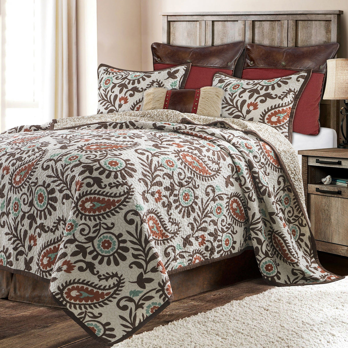Rebecca Paisley Reversible Quilt Set, Full/Queen, 3PC