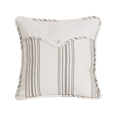 Gramercy Weave Envelope Striped & Pearlized Button Detailed Pillow, 18" x 18", 1PC