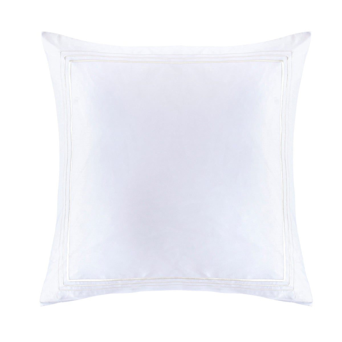 Embroidered Border Euro Sham, 27" x 27", White, 1PC