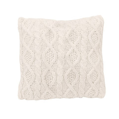 Cable Knit Soft Diamond Throw Pillow, 18" x 18", Cream, 1PC