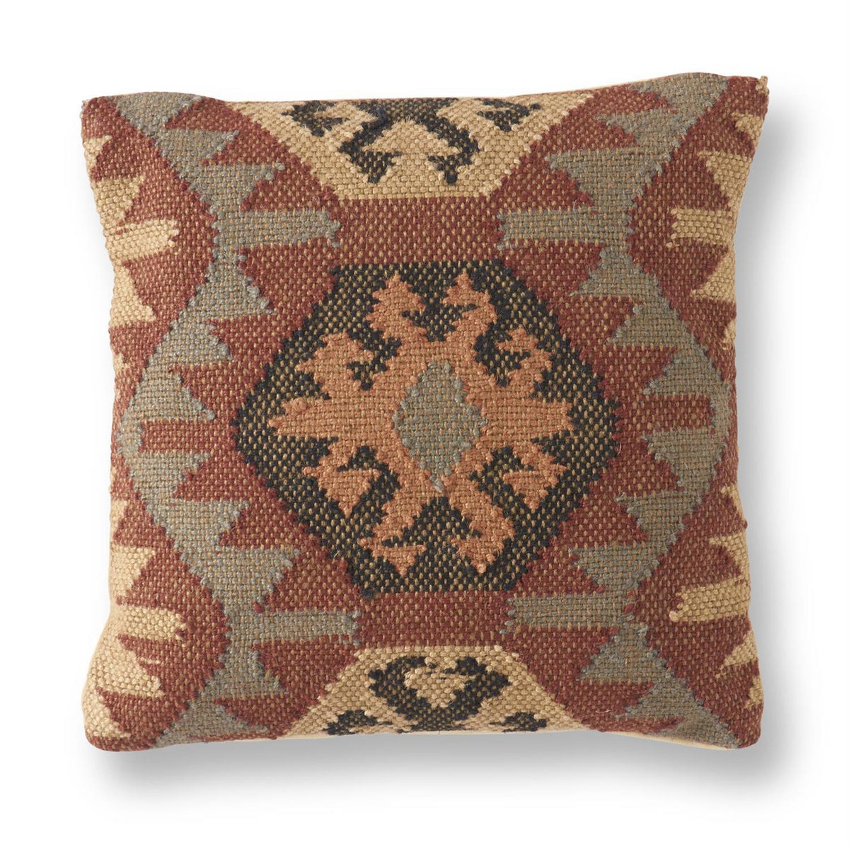 18" Kilim Aztec Hexagon Pillow